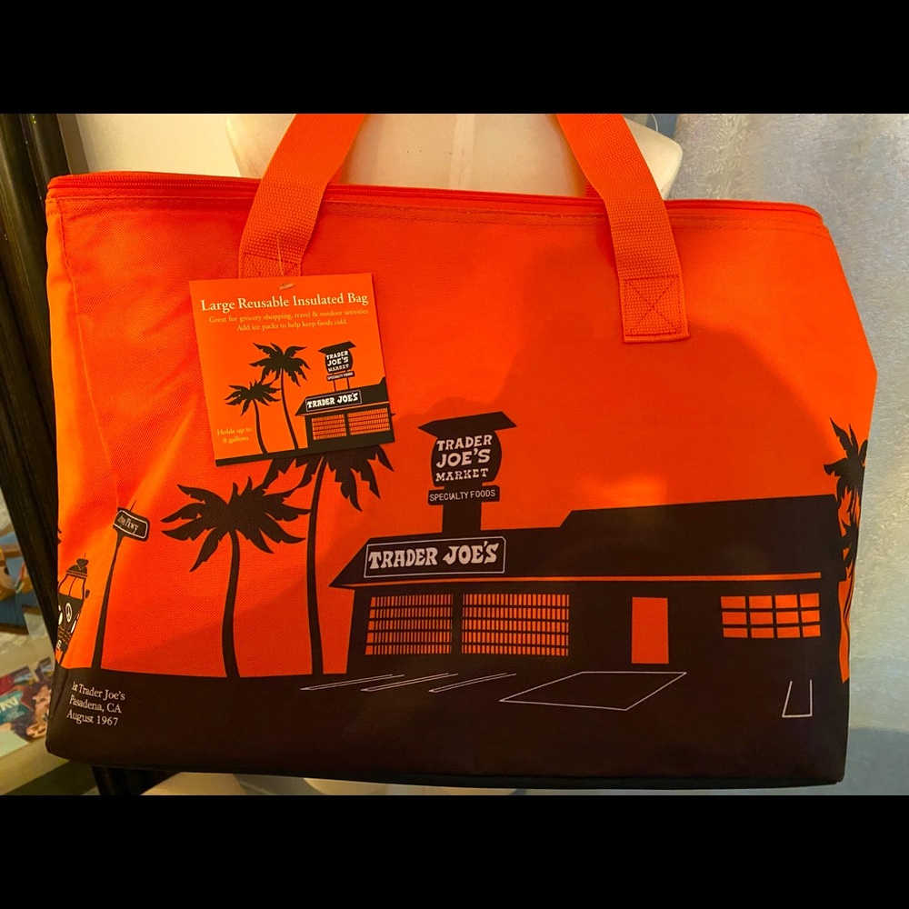 RARE HTF Large Orange Trader Joe’s Insulated Bag